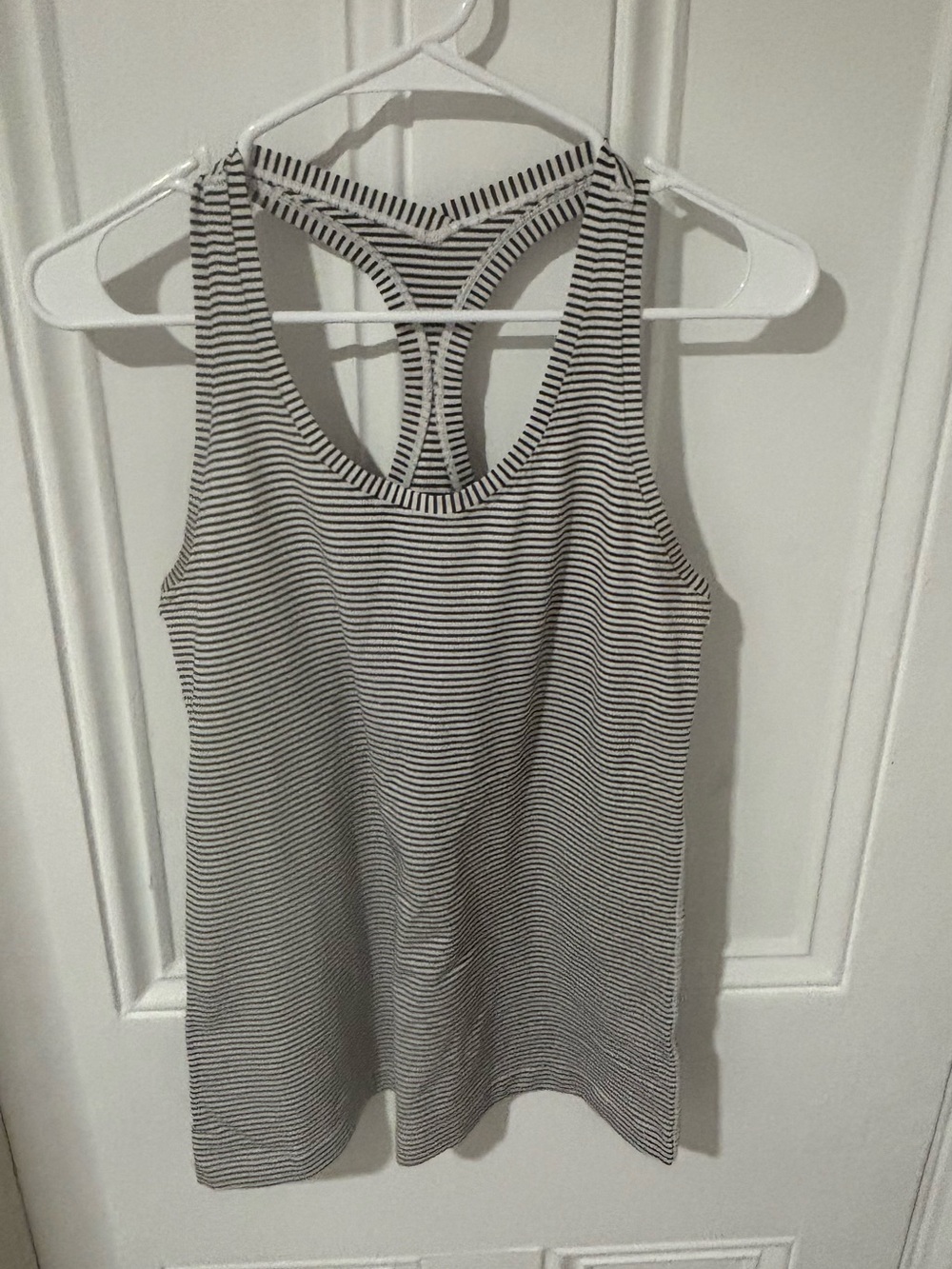 lululemon athletica Black & White Striped Racerback Tank